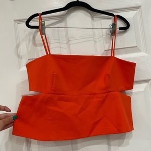 Zara Cutout top Orange/red XL